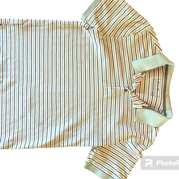 Eddie Bauer men’s medium polo striped shirt, blue - Picture 3 of 5